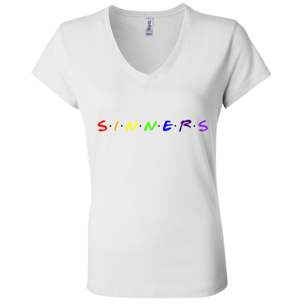 Ladies' - FriendsAndSinners V-Neck T-Shirt