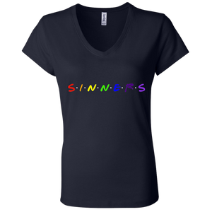 Ladies' - FriendsAndSinners V-Neck T-Shirt