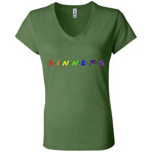 Ladies' - FriendsAndSinners V-Neck T-Shirt