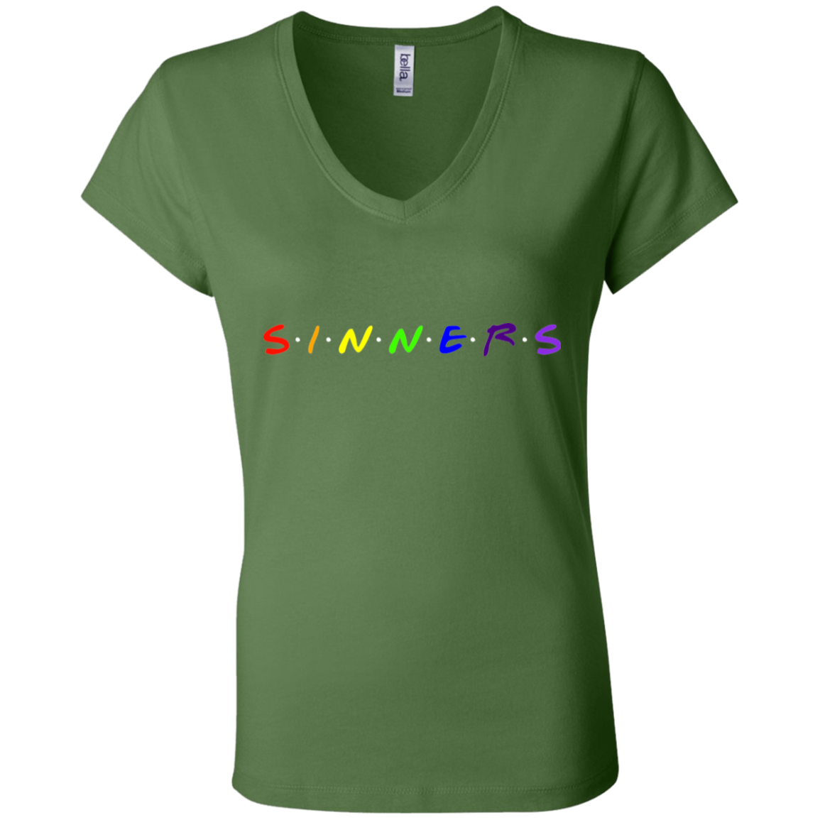 Ladies' - FriendsAndSinners V-Neck T-Shirt