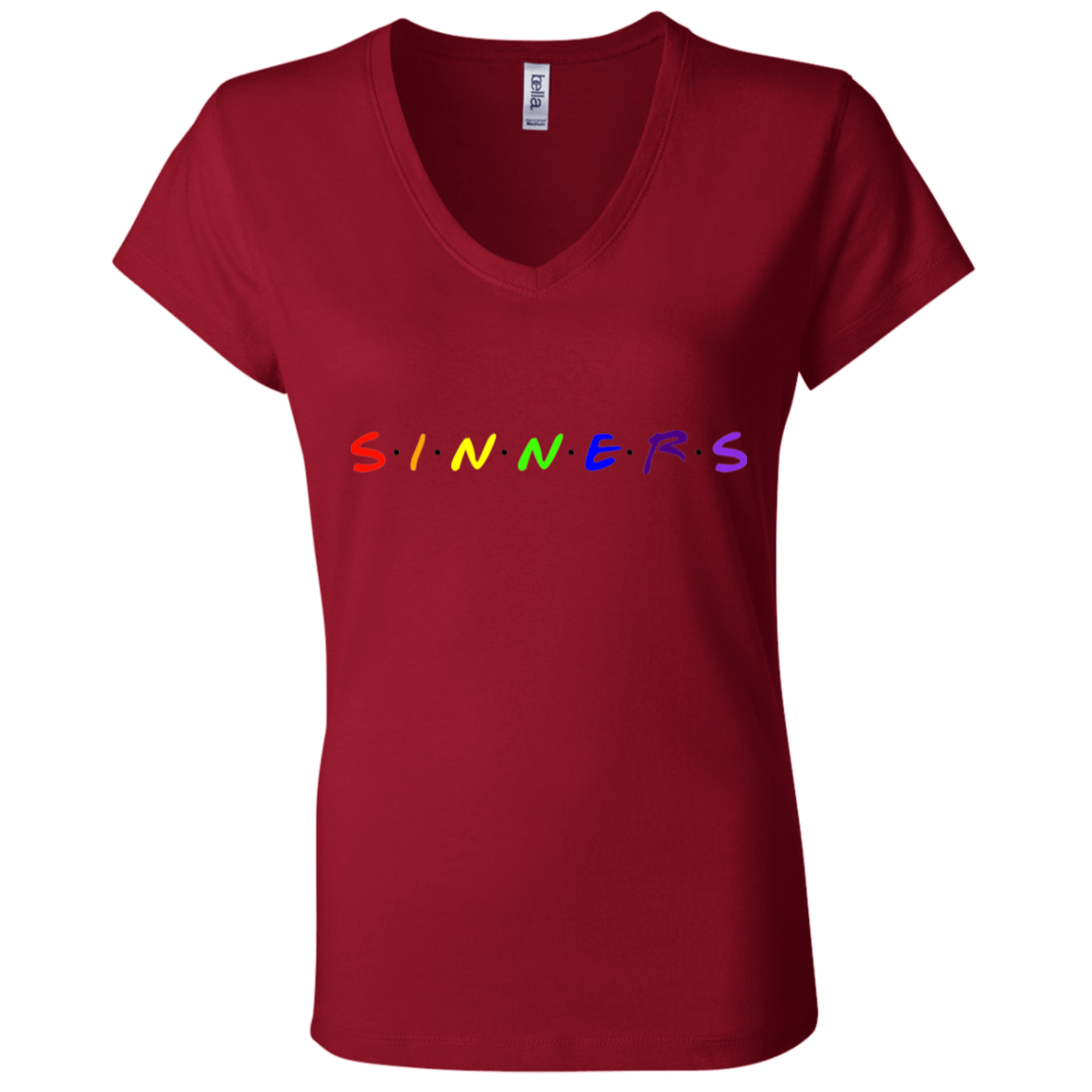 Ladies' - FriendsAndSinners V-Neck T-Shirt