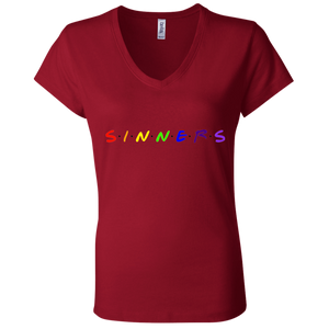 Ladies' - FriendsAndSinners V-Neck T-Shirt