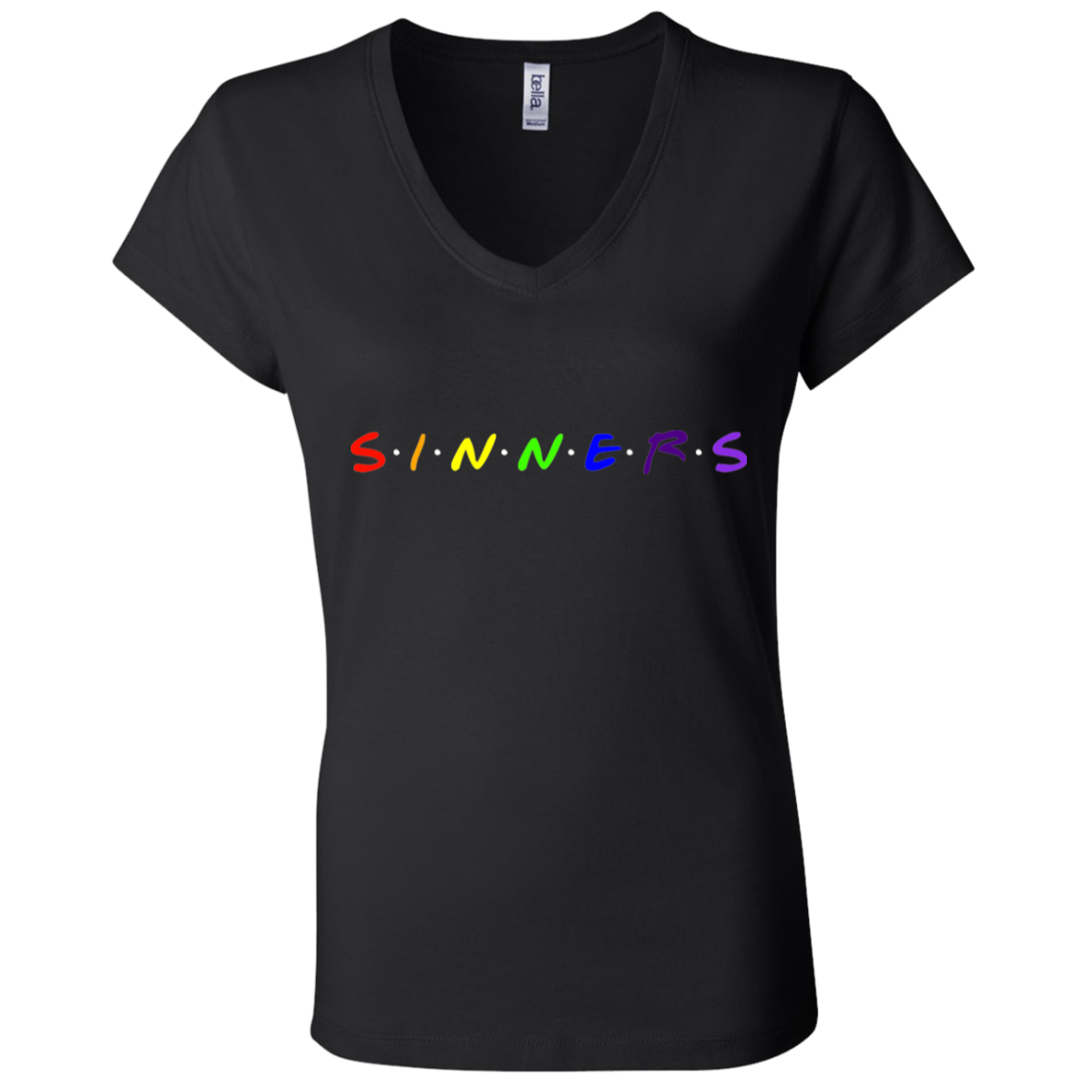 Ladies' - FriendsAndSinners V-Neck T-Shirt