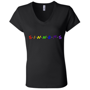 Ladies' - FriendsAndSinners V-Neck T-Shirt